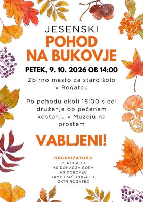 Pohod čez Bukovje in kostanjev piknih v muzeju @ zbirno mesto za staro šolo v Trgu v Rogatcu